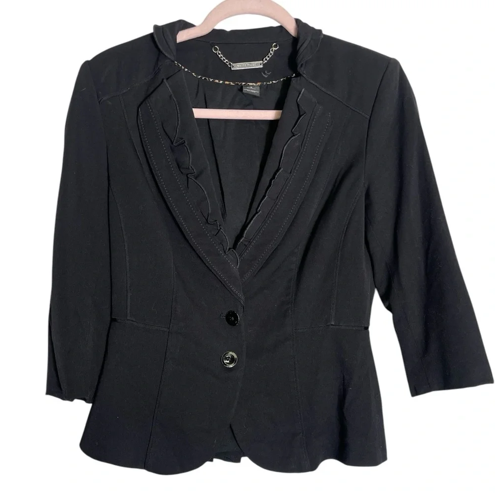 White House Black Market blazer size 0 classic black button‎ up jacket blazer
